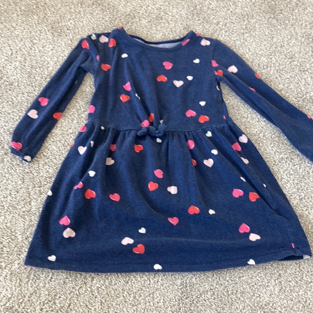 4T long sleeved heart tshirt dress from carters
